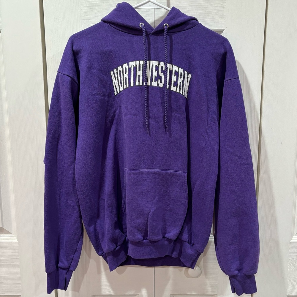 NORTHWESTERN UNIVERSITY Hooded Hoodie Sweatshirt w/ Drawstrings - size M